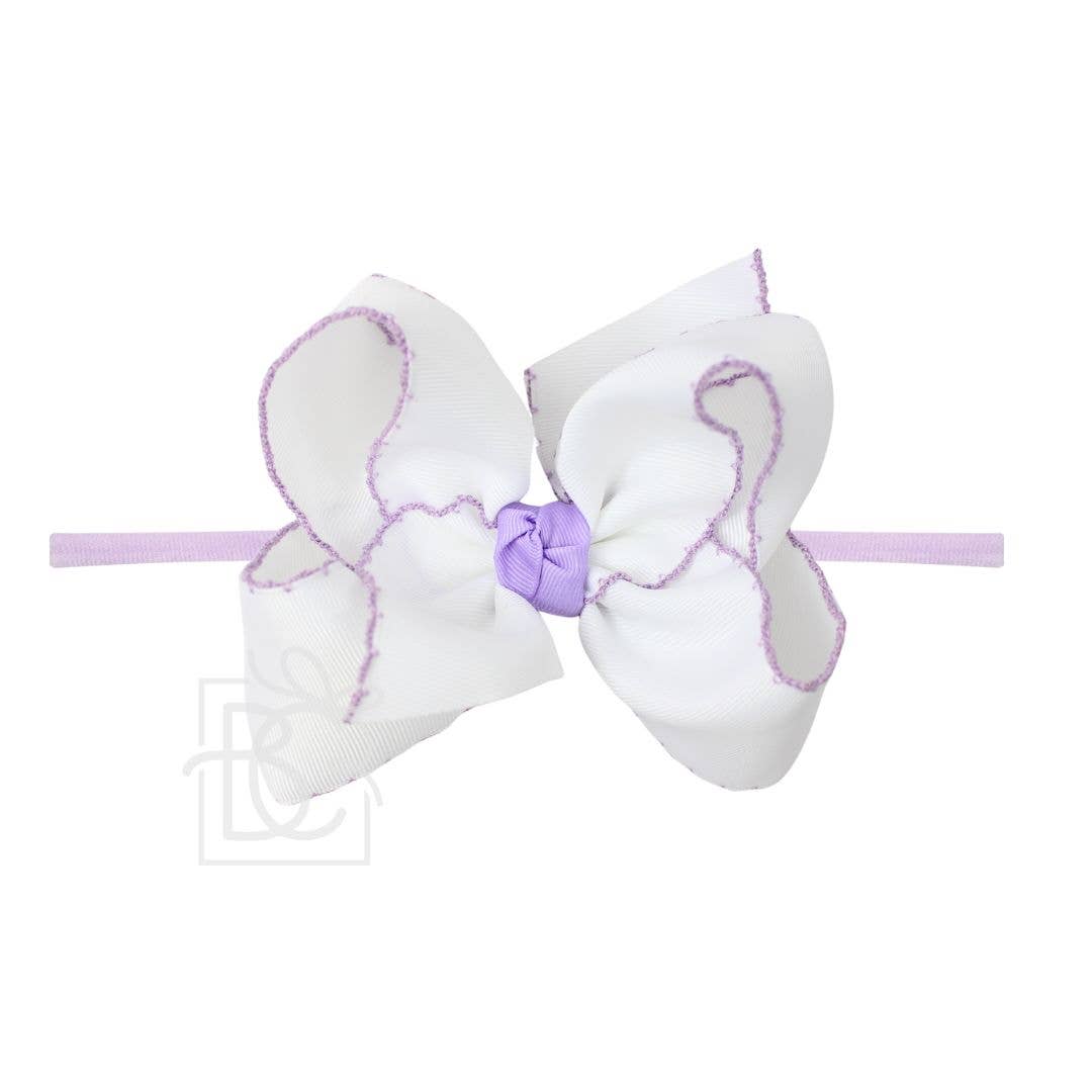 1/4"PANTYHOSE HEADBAND W/ CROCHET EDGE HAIR BOW