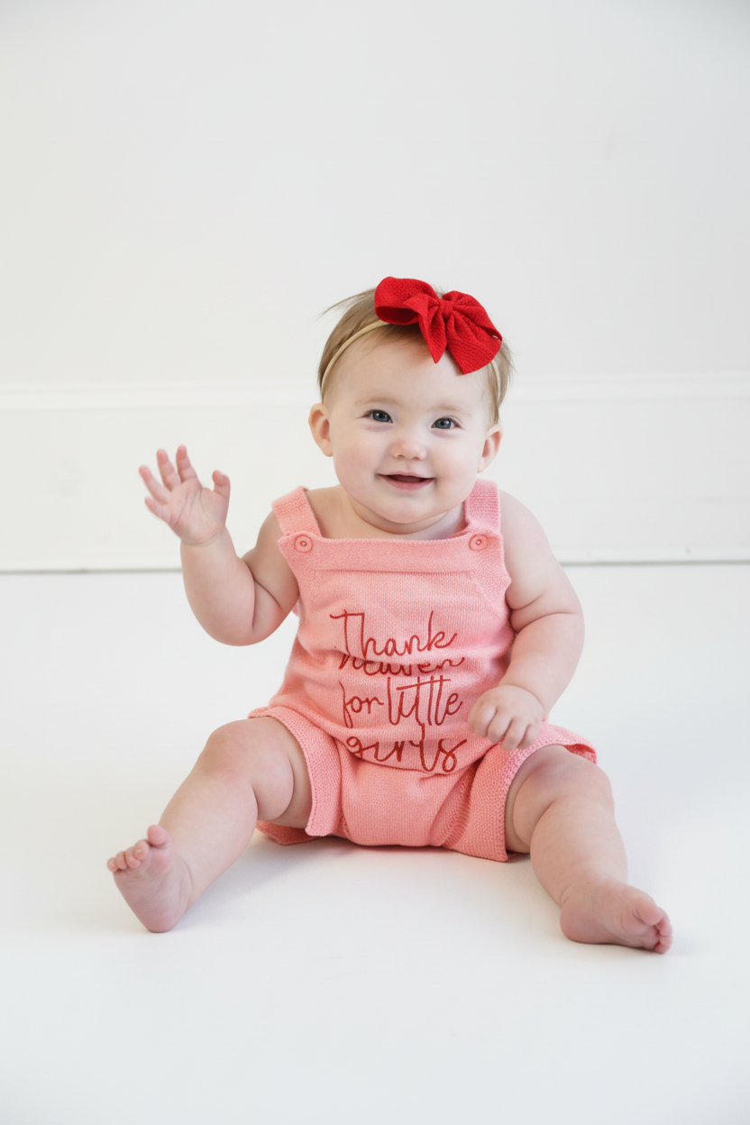 Pink Thank Heaven for Little Girls Romper