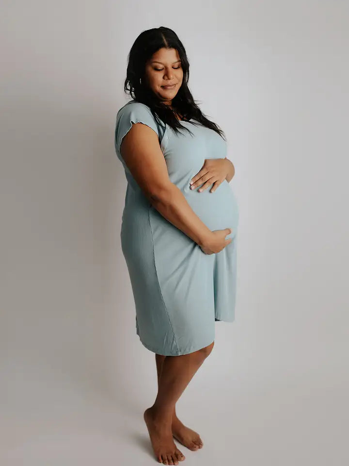Blue Bird Maternity Mommy Labor and Delivery/ Nursing Gown