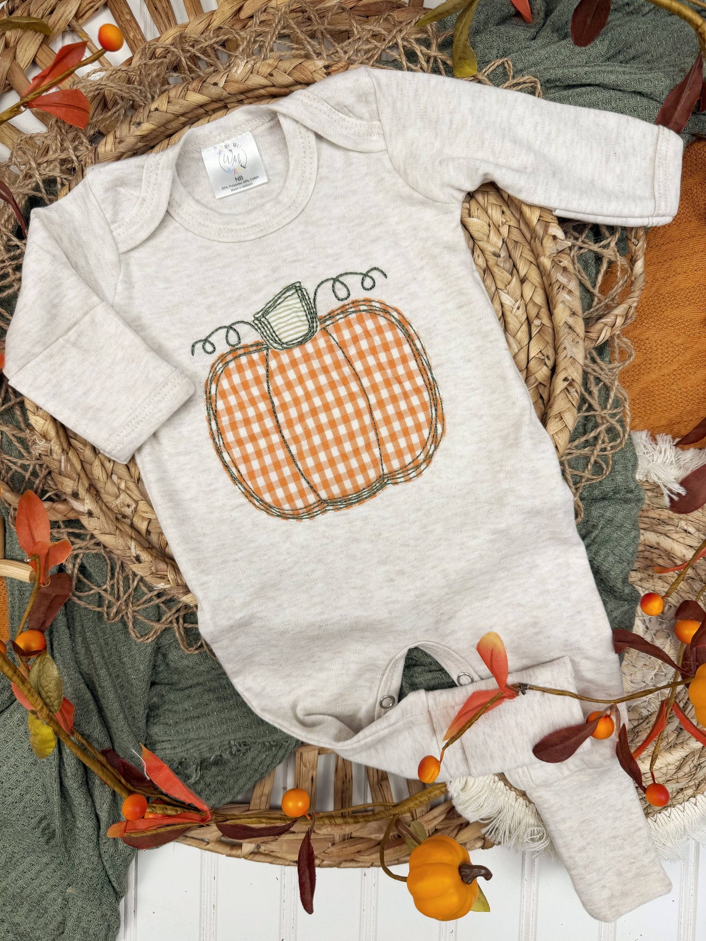 Pumpkin baby footie