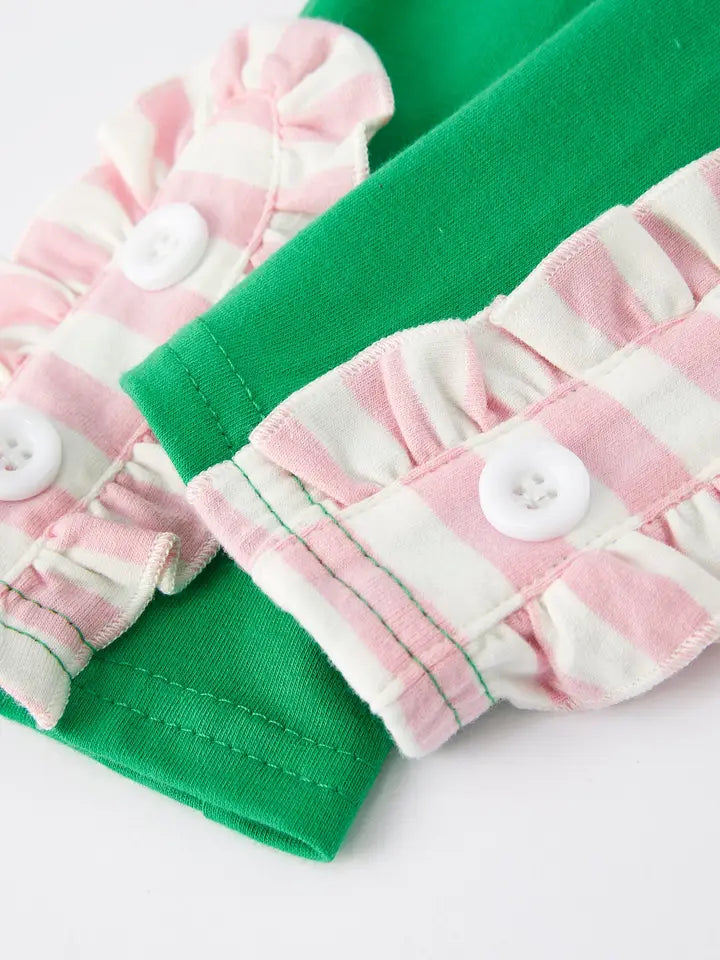 Pink Stripe Christmas Tree Bow Set