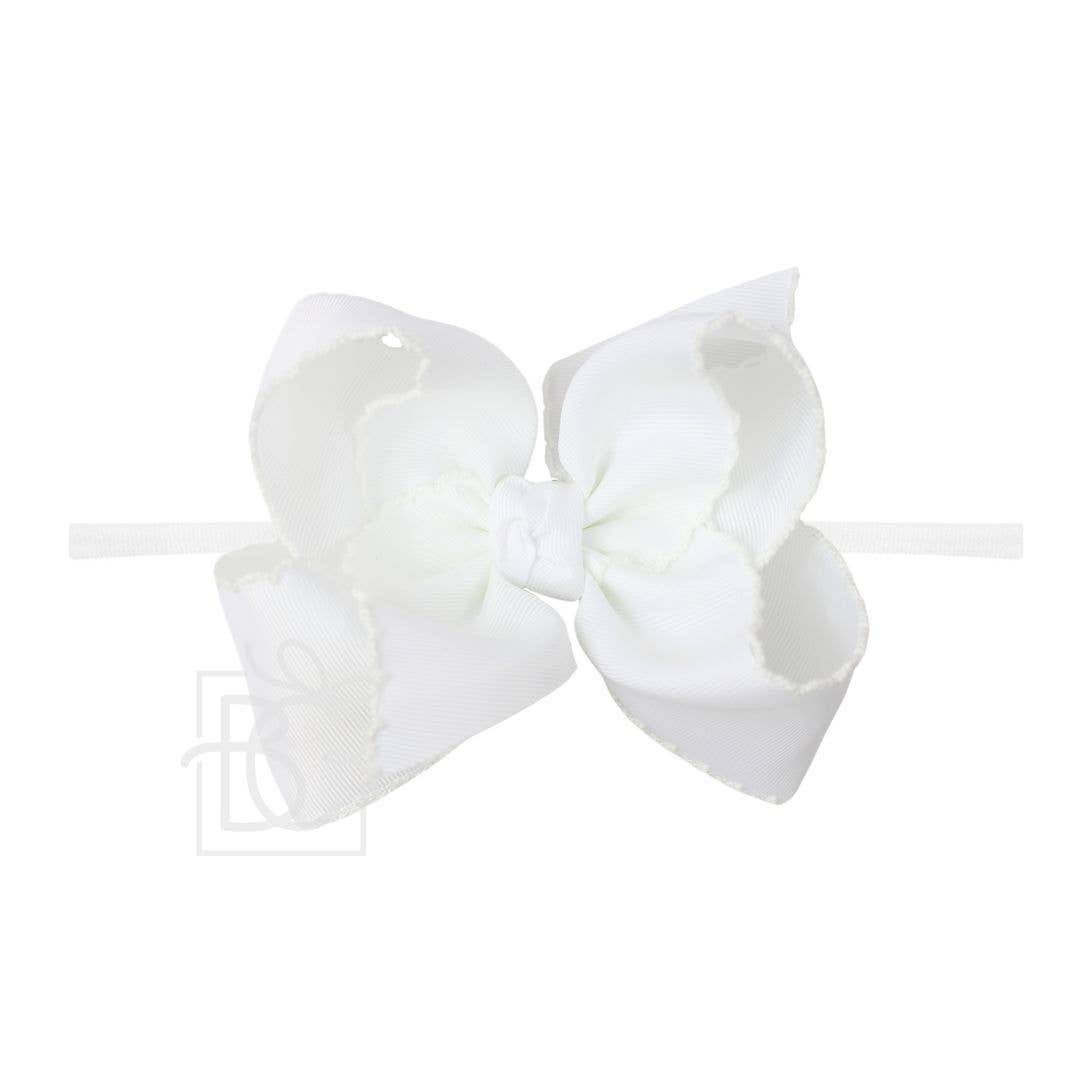 1/4"PANTYHOSE HEADBAND W/ CROCHET EDGE HAIR BOW