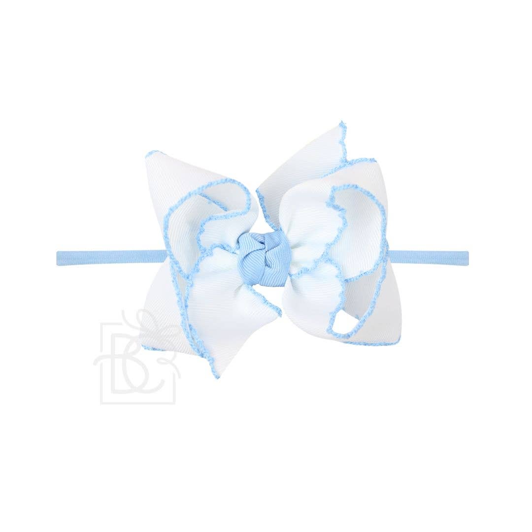 1/4"PANTYHOSE HEADBAND W/ CROCHET EDGE HAIR BOW