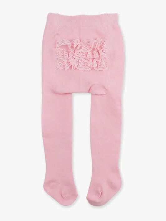 Girls Pink Footed Rufflebutt Tights
