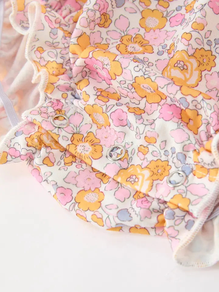 (PRESALE) Pumpkin Floral Baby Bubble Romper (ETA: End of July)
