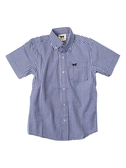Wes & Willy Mini Gingham Short Sleeve Shirt/Bluemoon