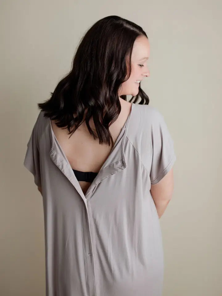 Harbor Mist Maternity Mommy Labor and Delivery/ Nursing Gown