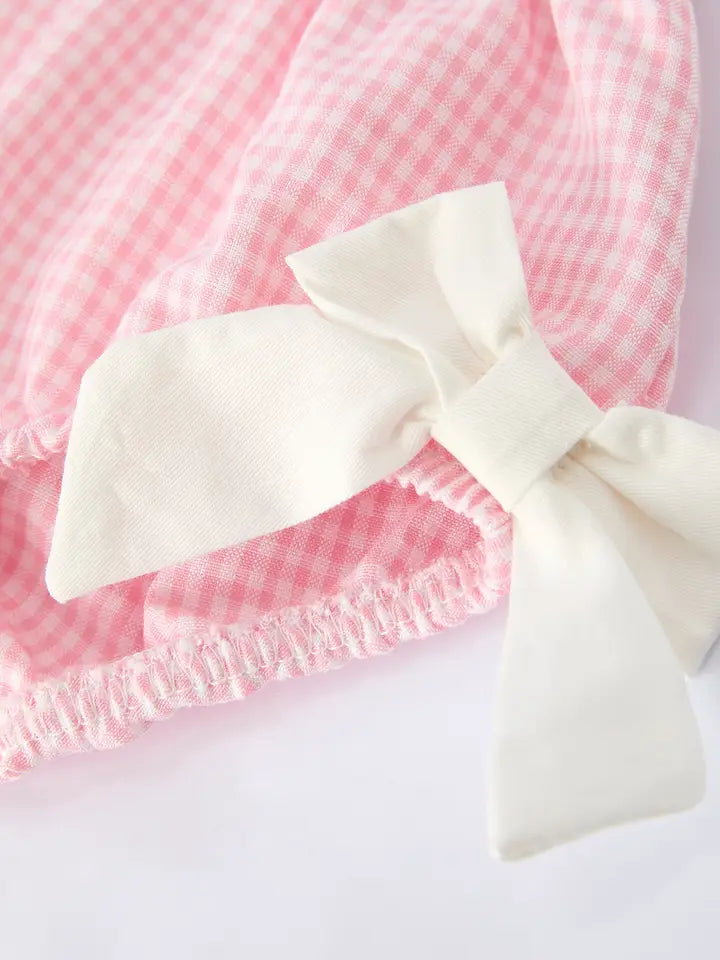 Pink Smocked Cross Girl Diaper Set