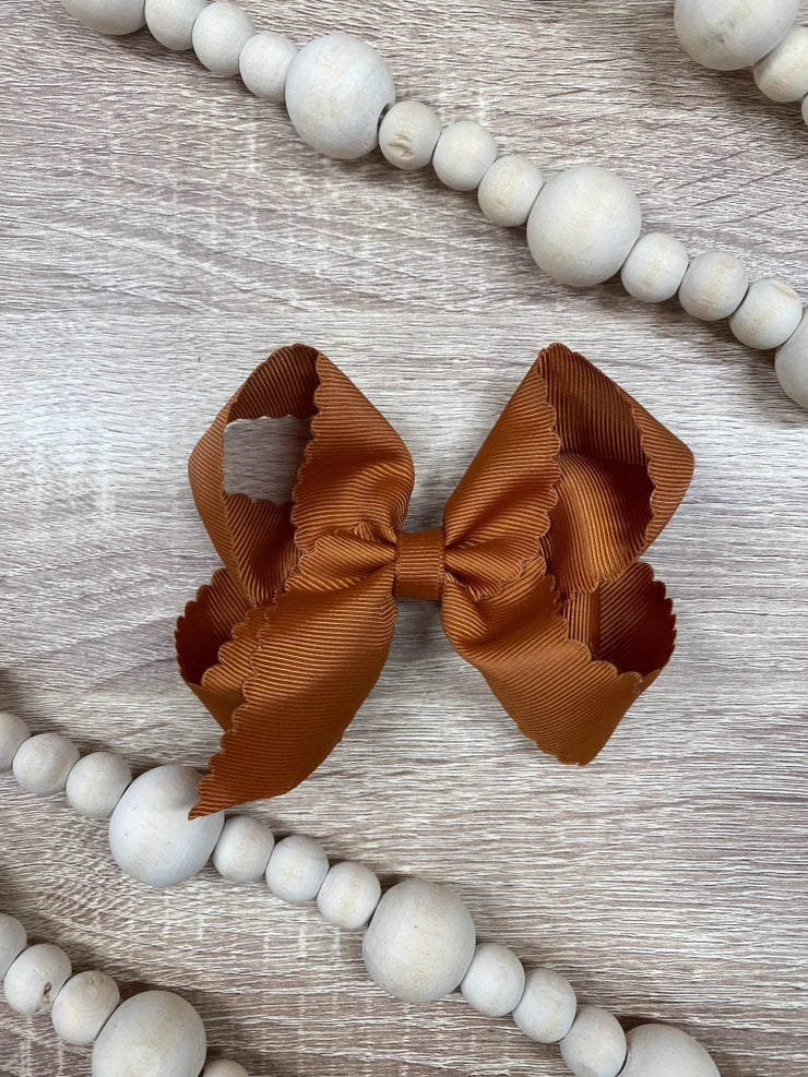Scalloped Hair Bows - Alligator Clip - 5.5" Girls