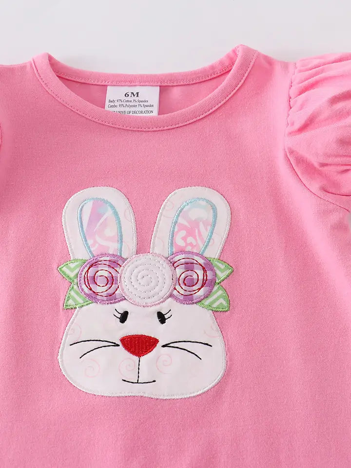 Pink & Purple Plaid Rabbit Ruffle Baby Romper (Special Deal)