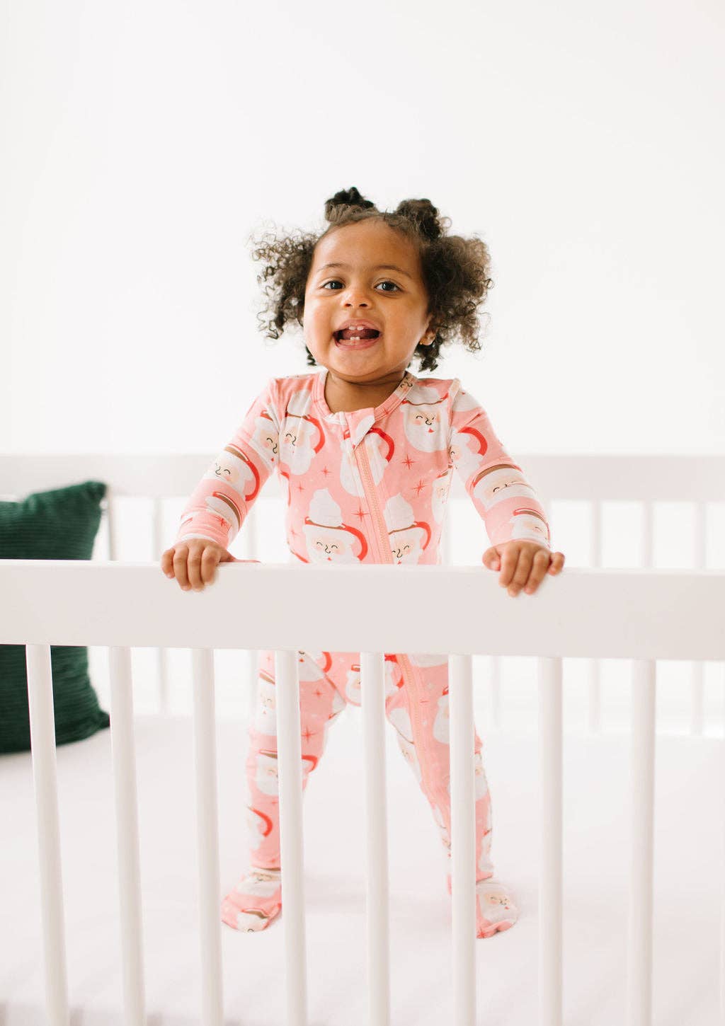 Zippy Bamboo Baby Pajama in Santa Cocoa | Ollie Jay