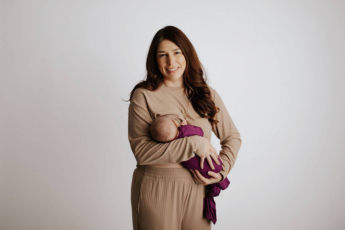 Plum Purple Knotted Newborn Baby Gown