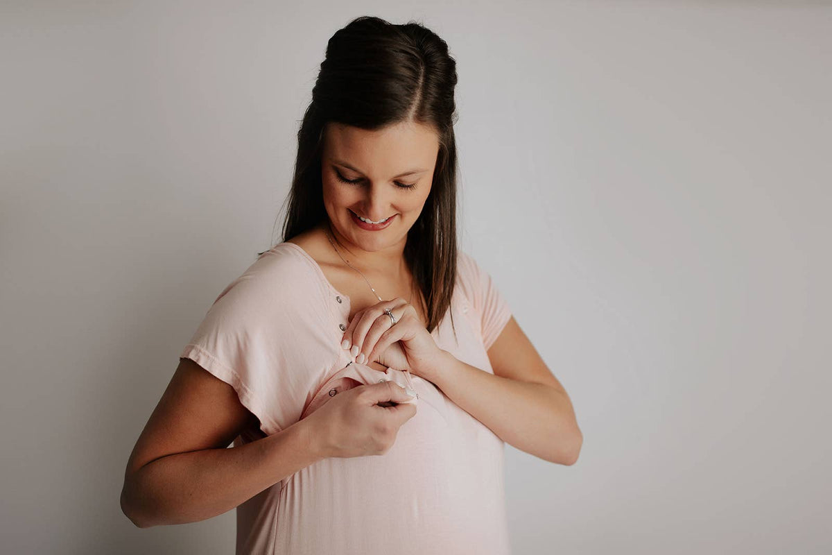 Heavenly Pink Mommy Labor and Delivery/ Nursing Gown