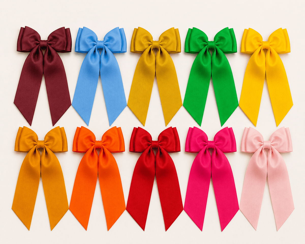 Double Looped Long Tail Boutique Hair Bow | Girls Grosgrain Hair Bow (9/8/26)