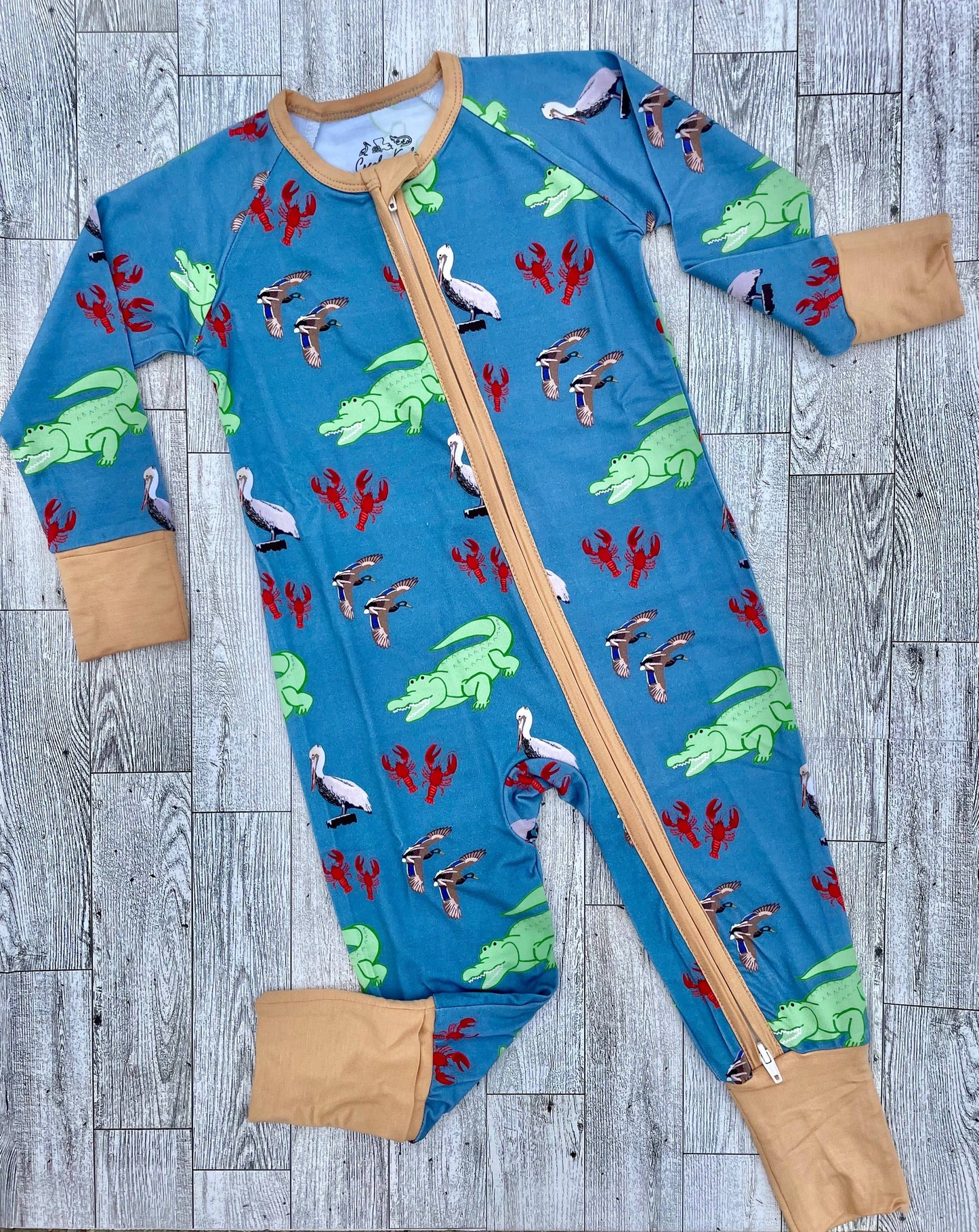 BEDTIME ON THE BAYOU BABY BOY FOOTIE SLEEPER