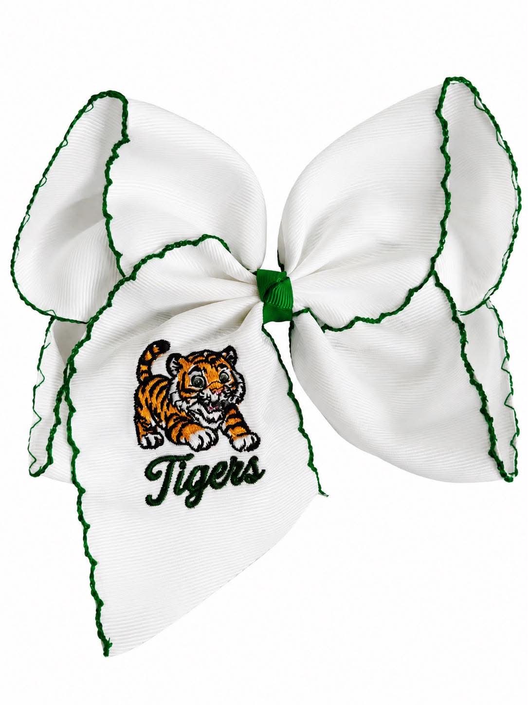 (PREORDER) Green/Orange Tigers Bow 6"