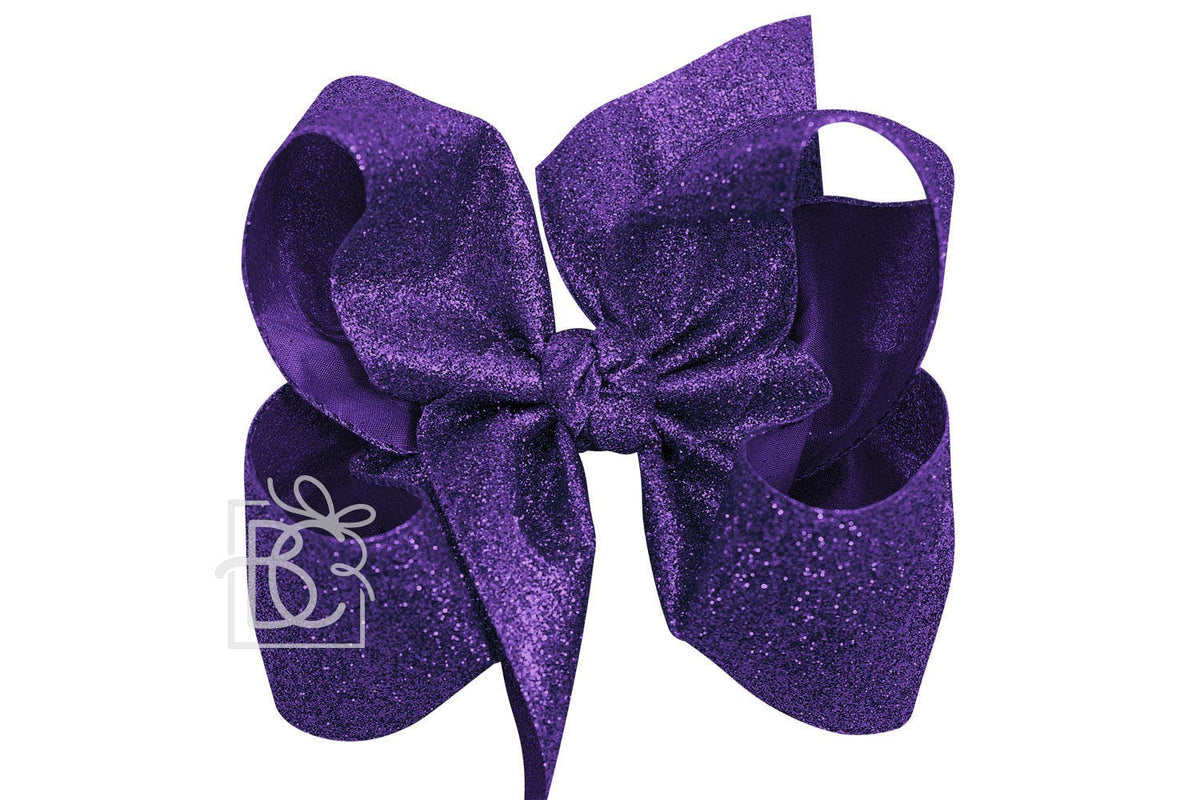 GLITTER METALLIC BOW ON CLIP
