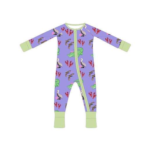 BEDTIME ON THE BAYOU BABY GIRL FOOTIE SLEEPER