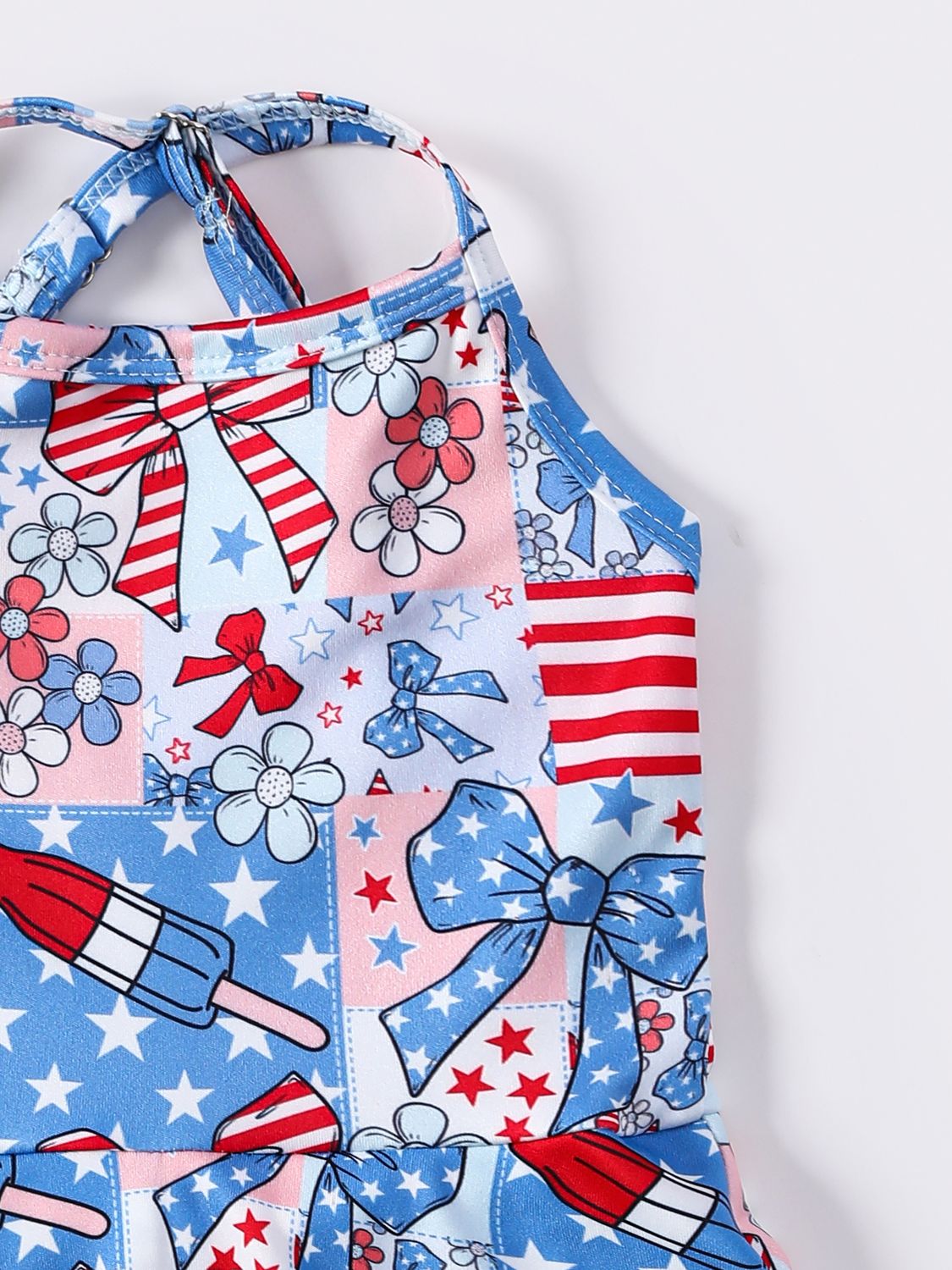 Patriotic Patchwork Athletic Girls Dress