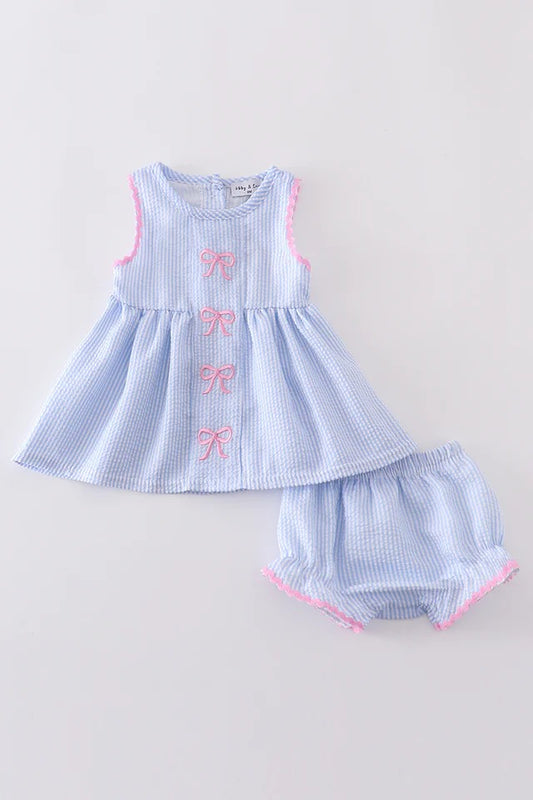 Sweet in Seersucker Bloomer Set (PRESALE-arriving by 5/16/25)