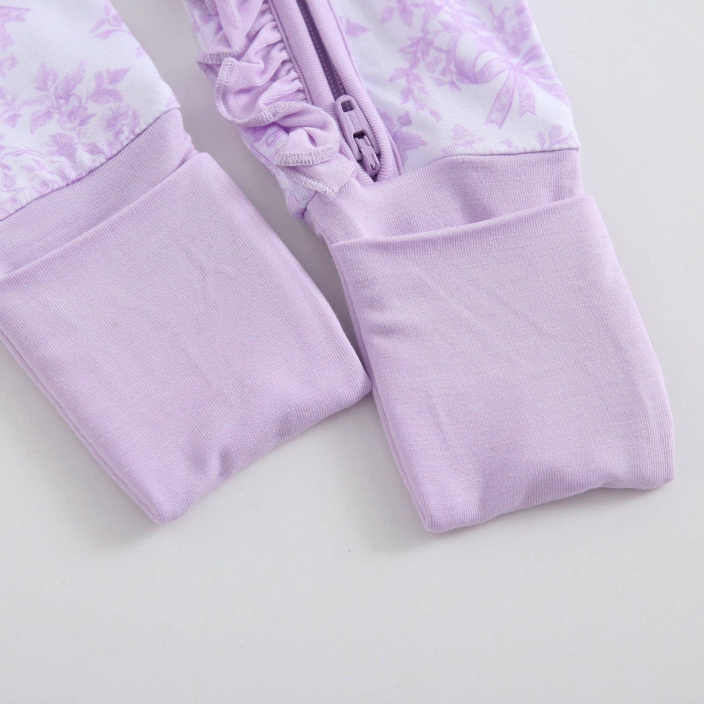 Bows & Blooms Ruffled Bamboo Convertible Footie Zippy Romper