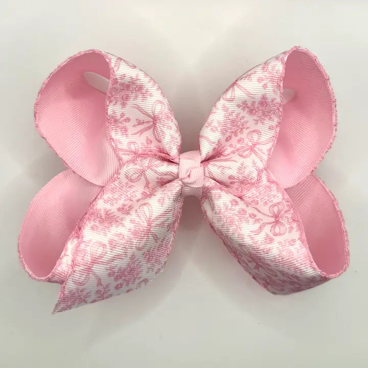 Pink Bow Toile Moonstitch 5.5"