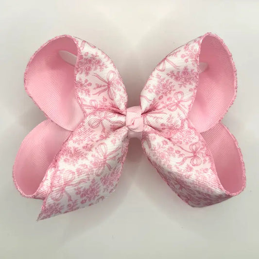 Pink Bow Toile Moonstitch 5.5"