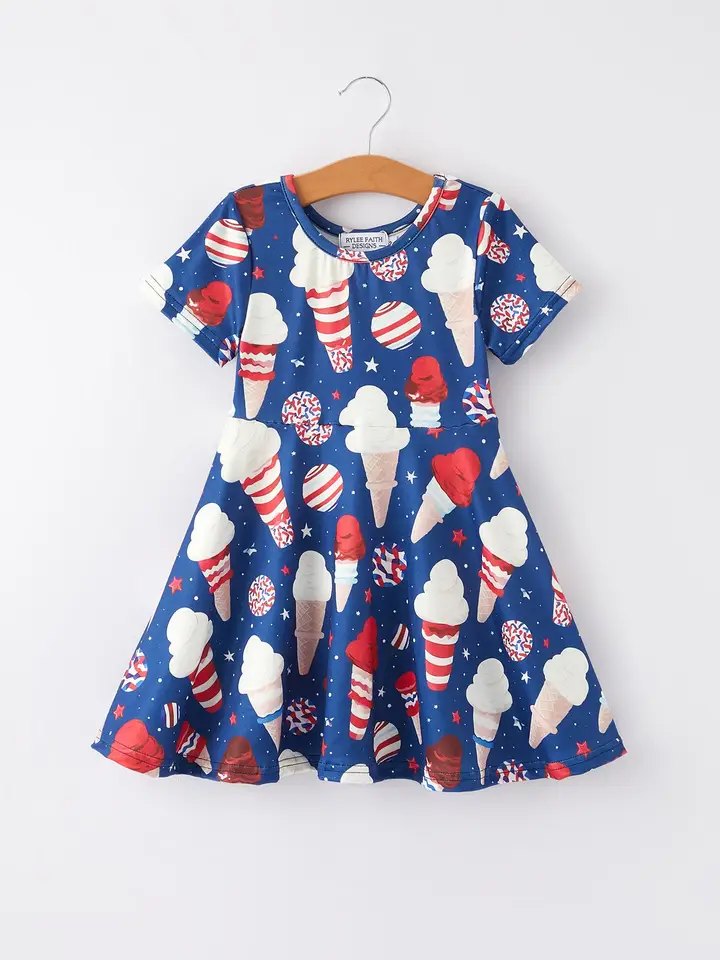 Patriotic Ice Cream Twirl Dress