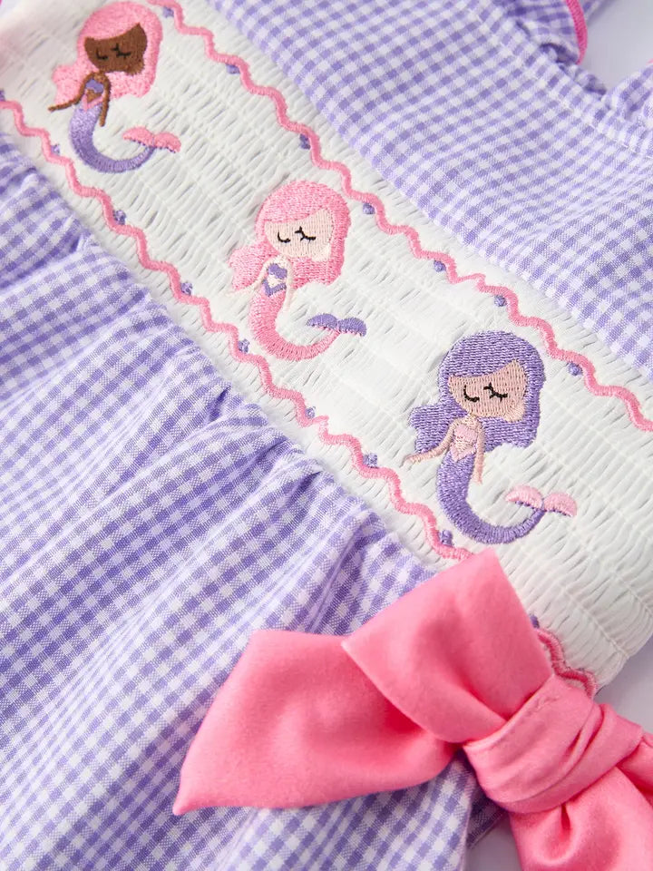 Ocean Fantasy Smocked Embroidery Girl Dress