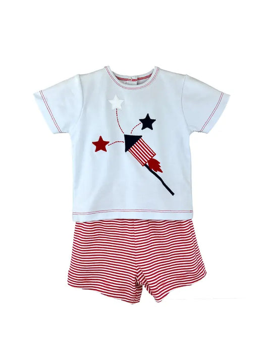 Little Firecracker Patriotic Shirt & Short Set - Petite Ami
