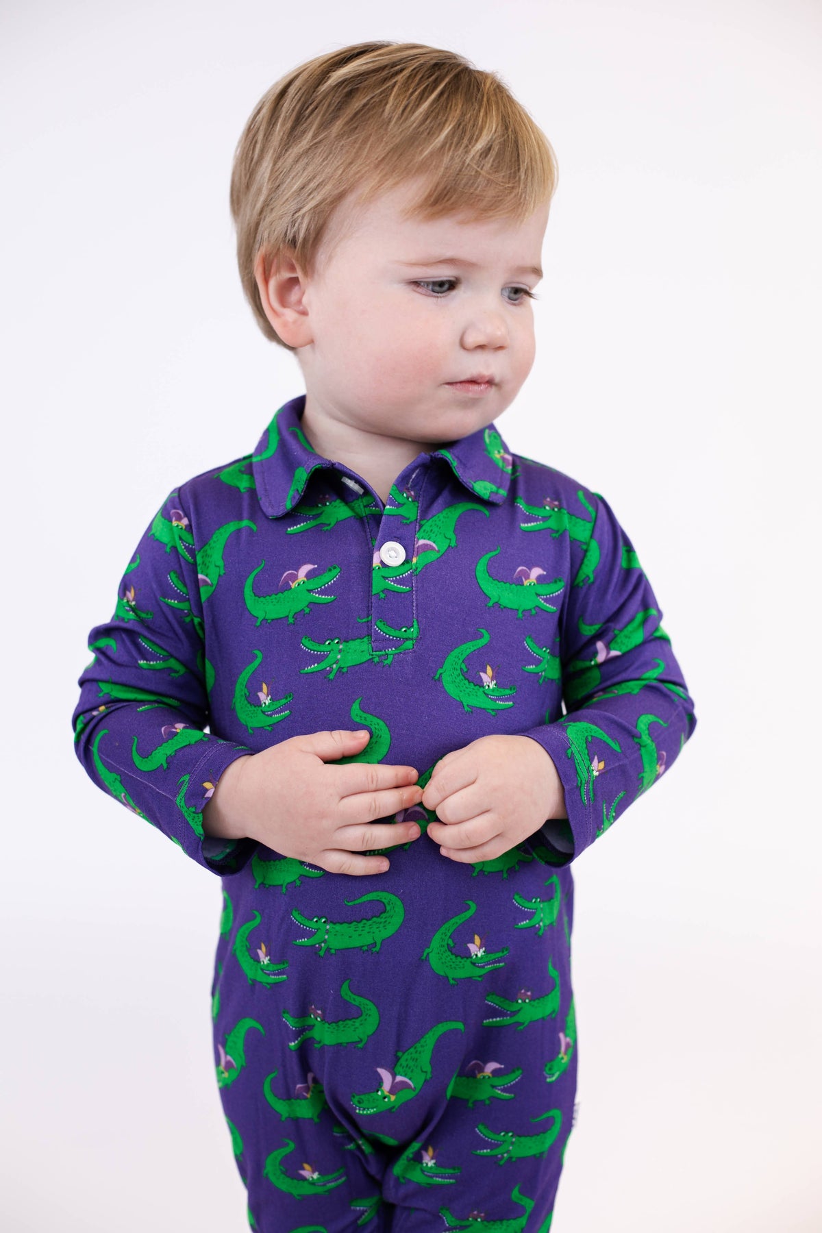 Gator Krewe (Mardi Gras) - LS Polo Romper