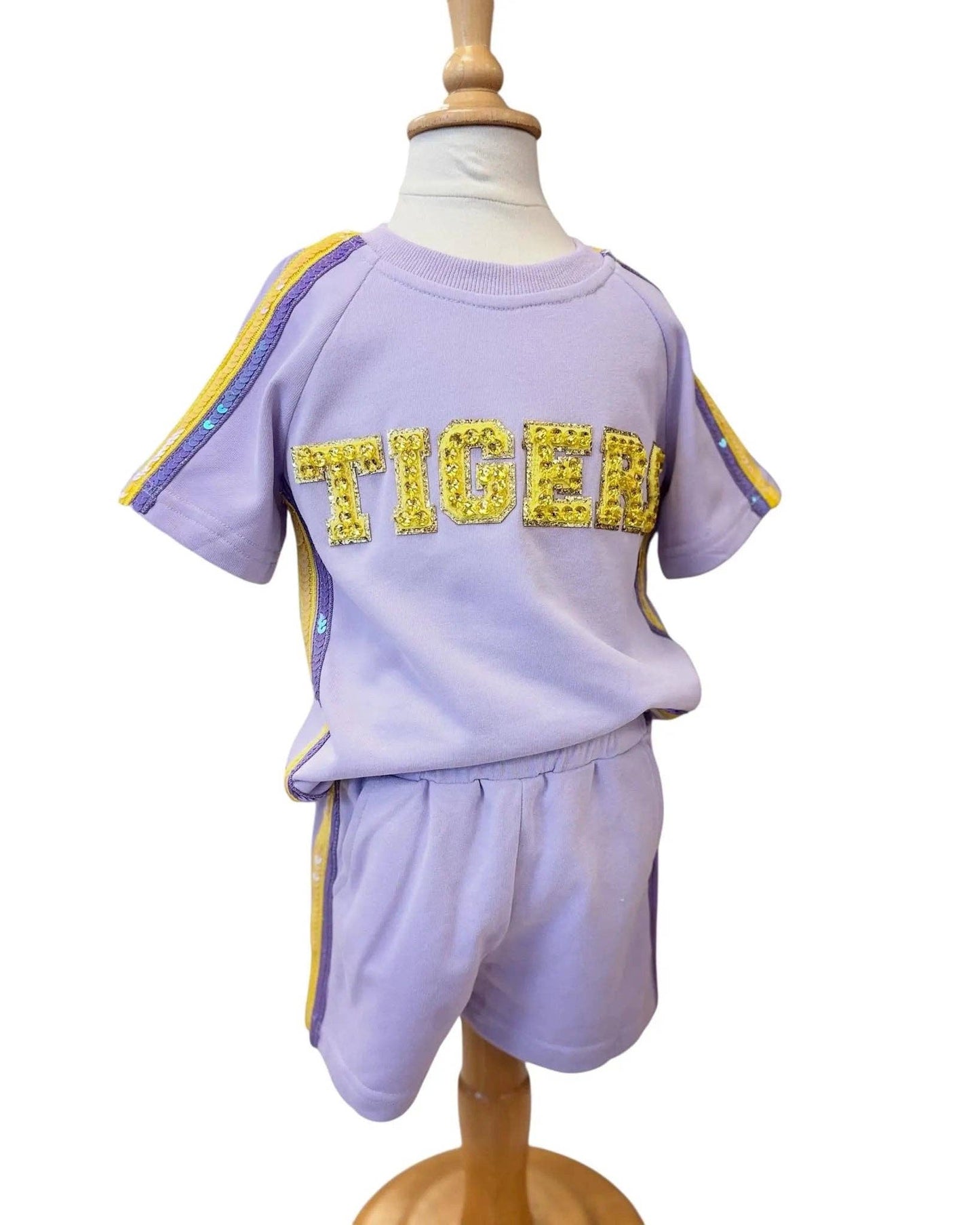PRESALE: "TIGERS" Sequin and Crystal Set - Lavender & Gold (Arrival early August)