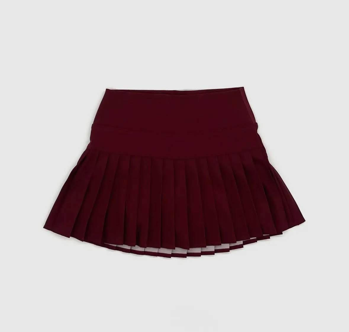 Maroon Pleated Skort