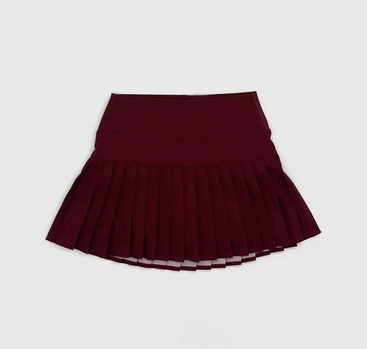 Maroon Pleated Skort