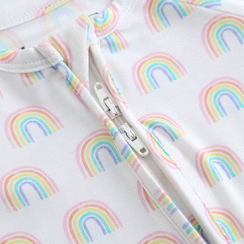 Forever Rainbow Zippered Baby Romper NICU Going Home Outfit