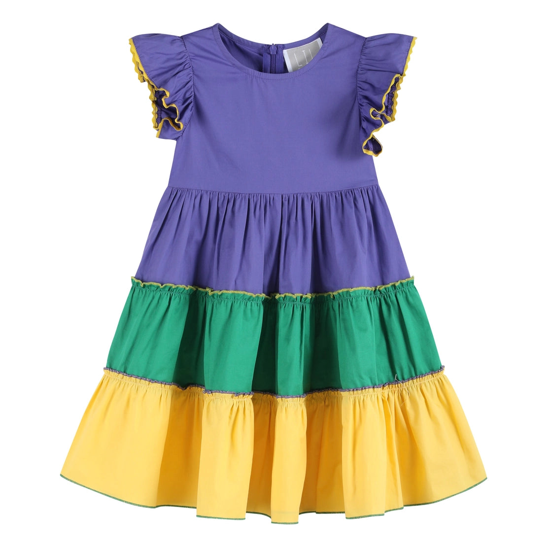 Mardi Gras Colors Tiered Dress (Lil Cactus)