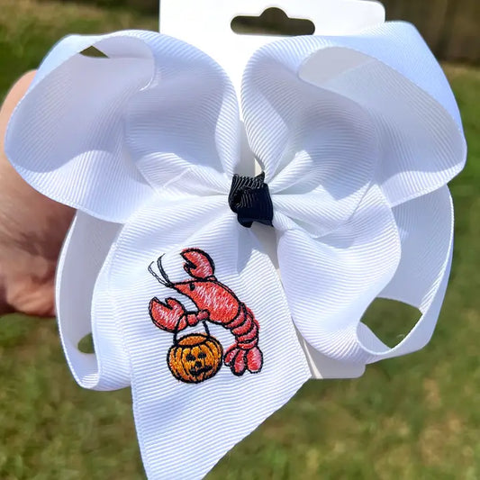 Cajun Crawfish Halloween Hair Bow