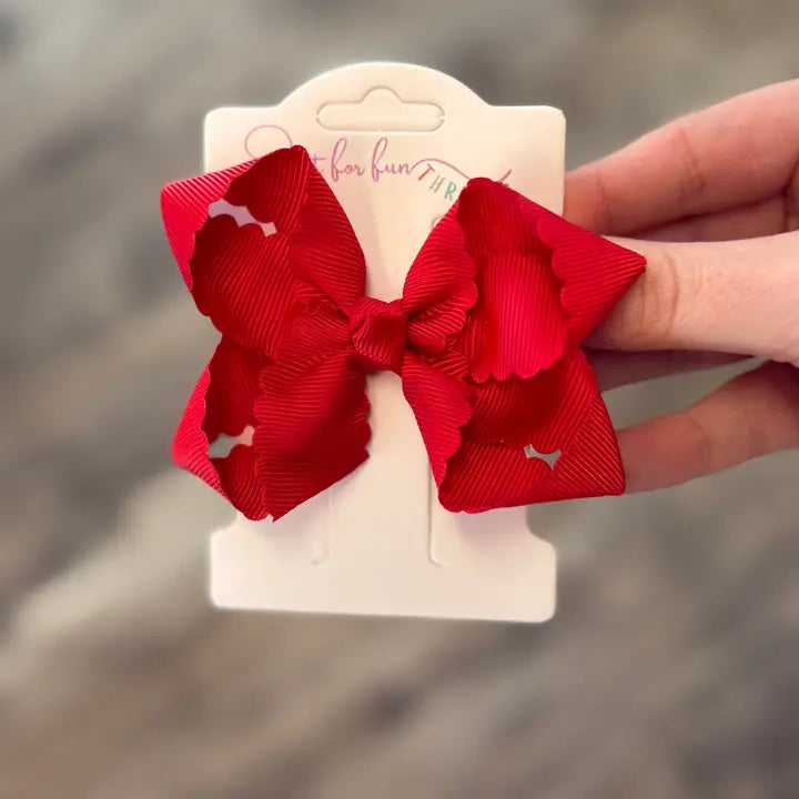 Scallop Edge Hair Bows 6"