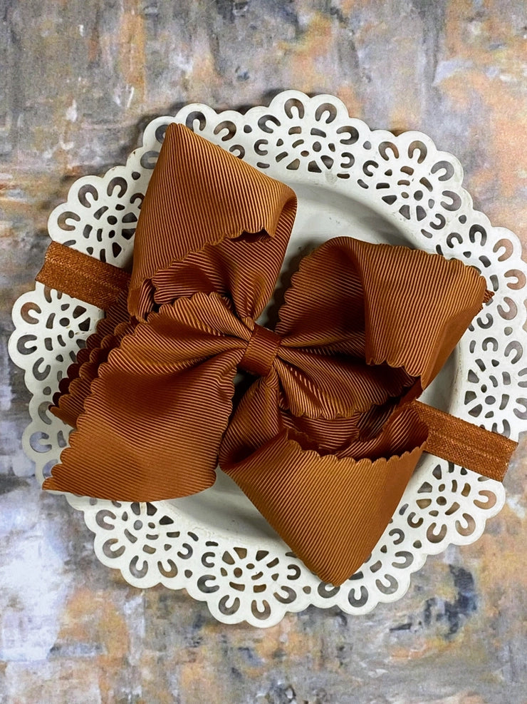 5.5" Scallop Hairbow Headband