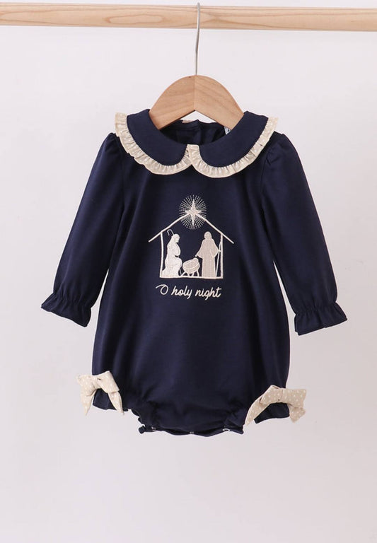 Away in a Manger Girl Romper