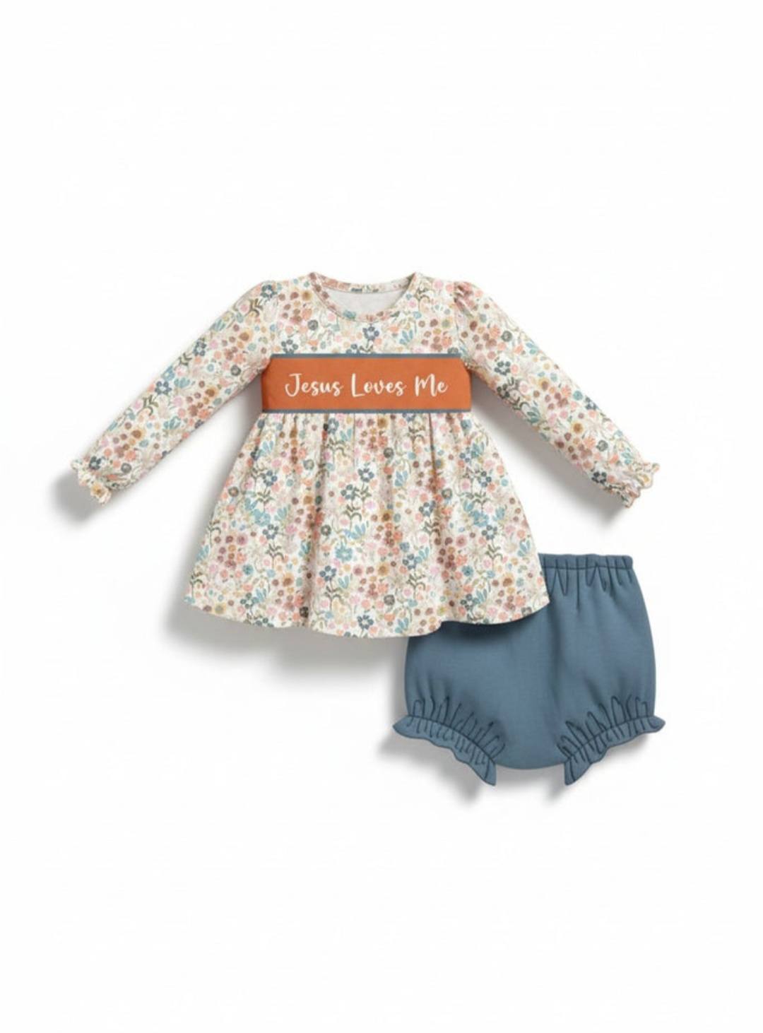 Jesus Loves Me Fall Bloomer Set