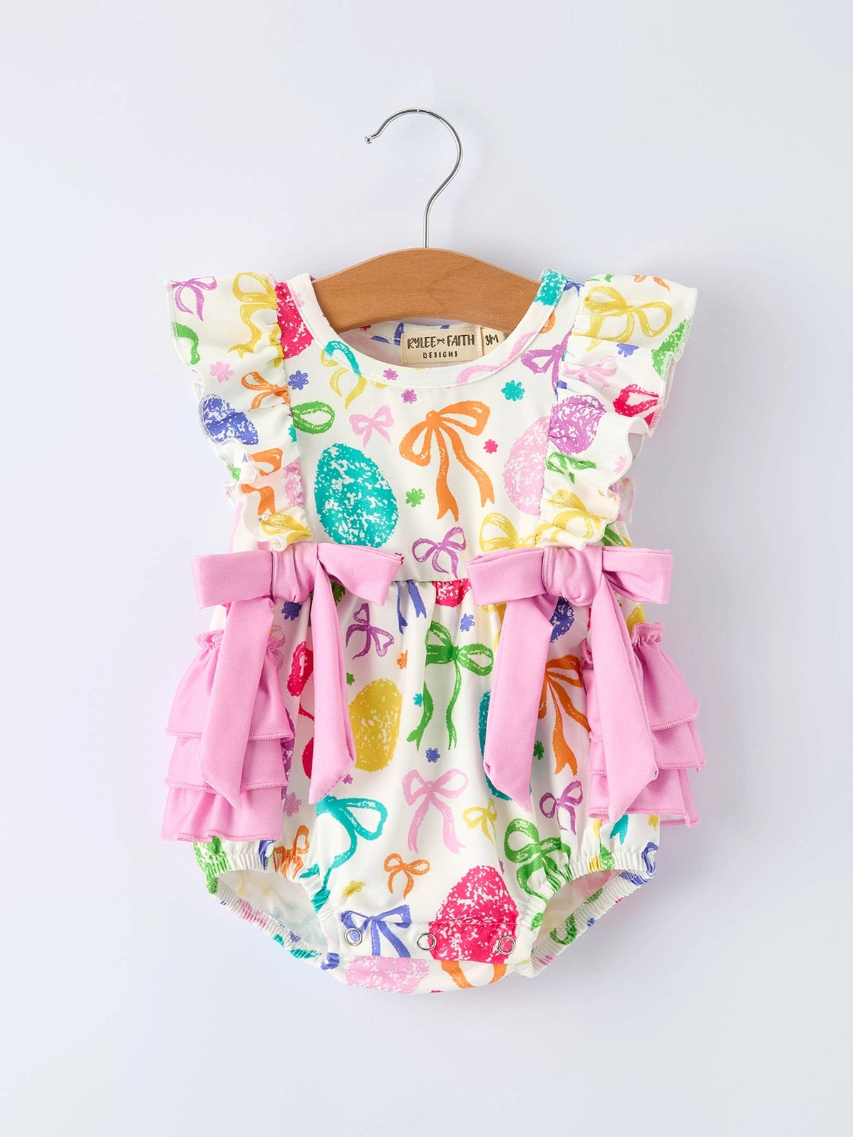 Rainbow Easter Egg Ruffle Romper
