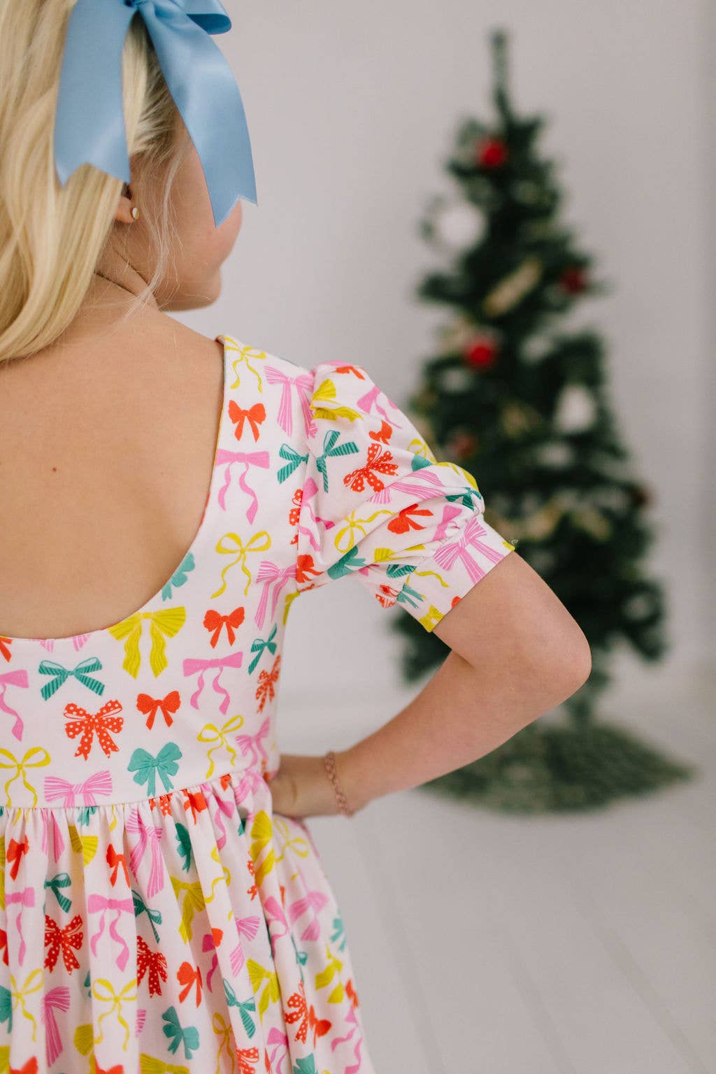 Puff Dress in Holiday Bows | Ollie Jay