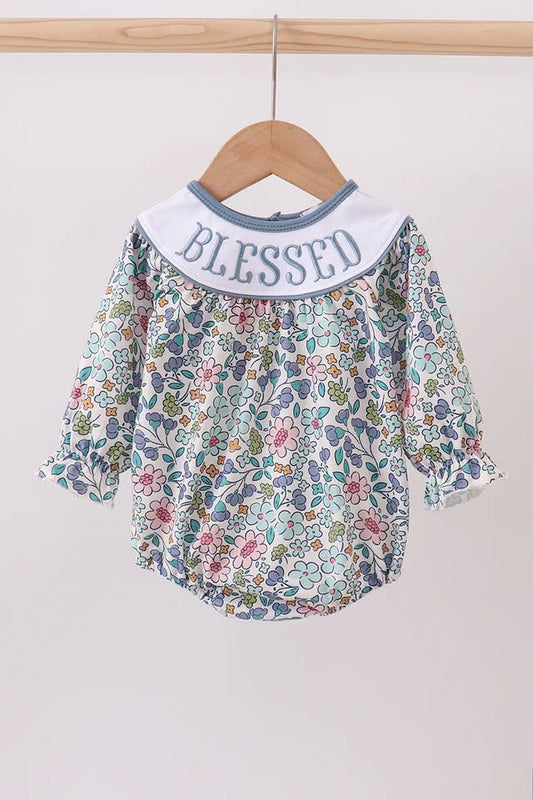 Blue Floral Blessed Bubble