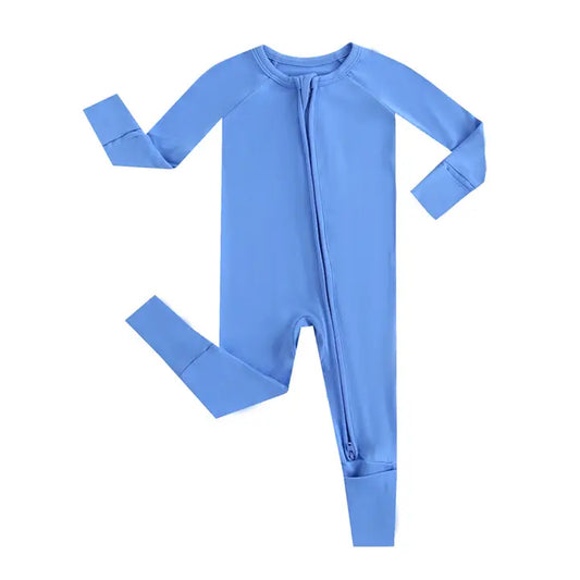 Pure Blue Baby Boy Zip Romper Nicu  Sleep & Play