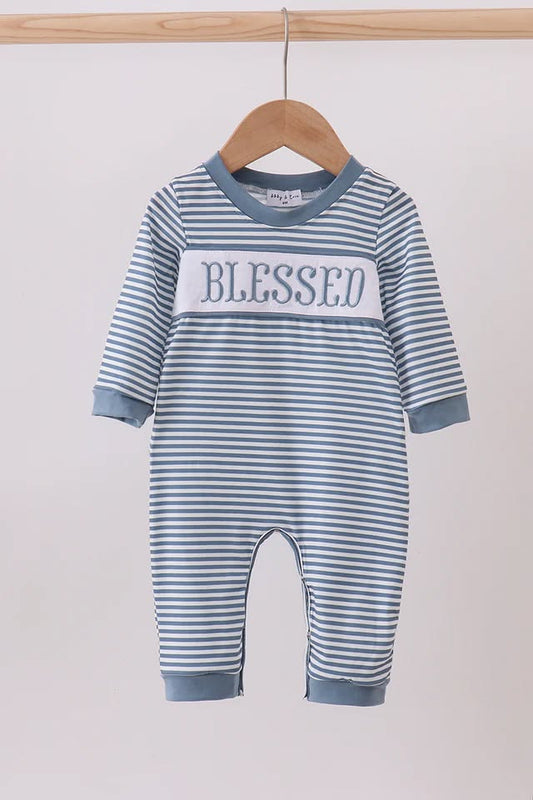 Blue Blessed Boy Romper