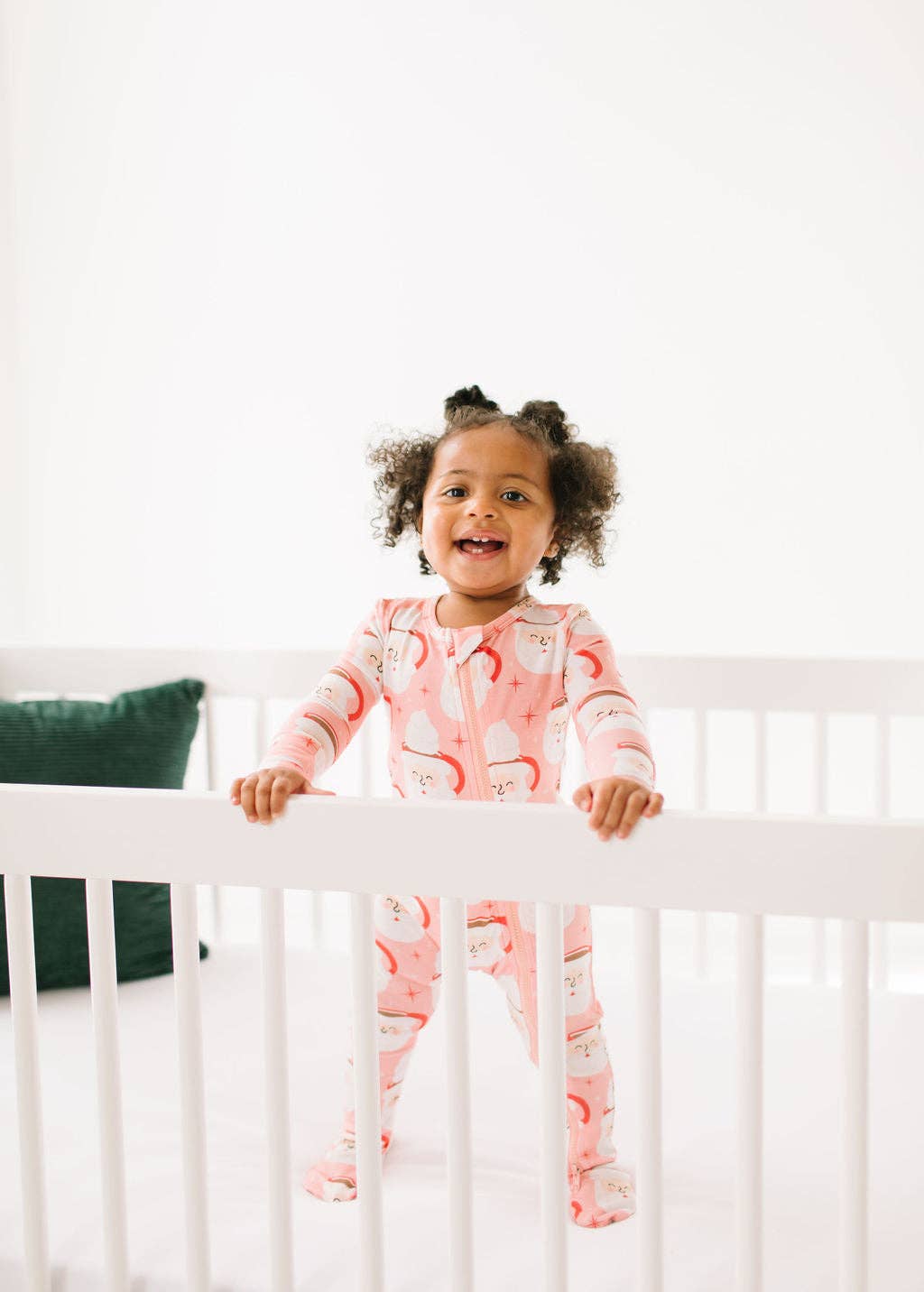 Zippy Bamboo Baby Pajama in Santa Cocoa | Ollie Jay