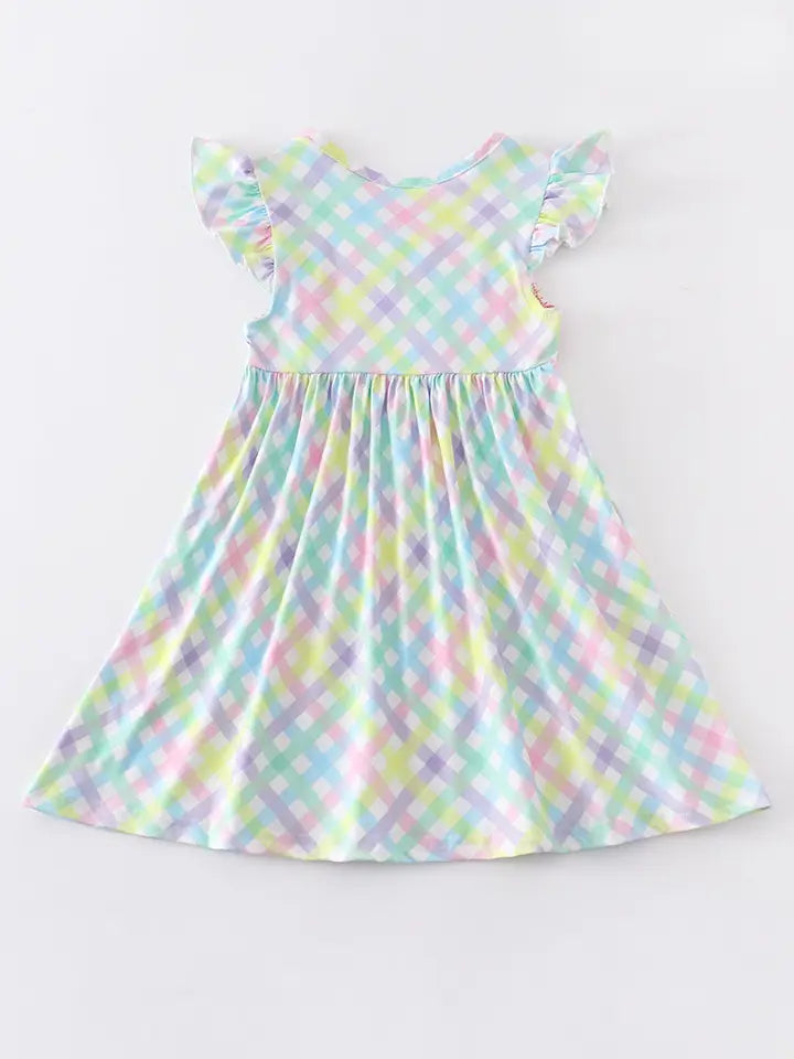 Pastel Plaid Flutter Dress