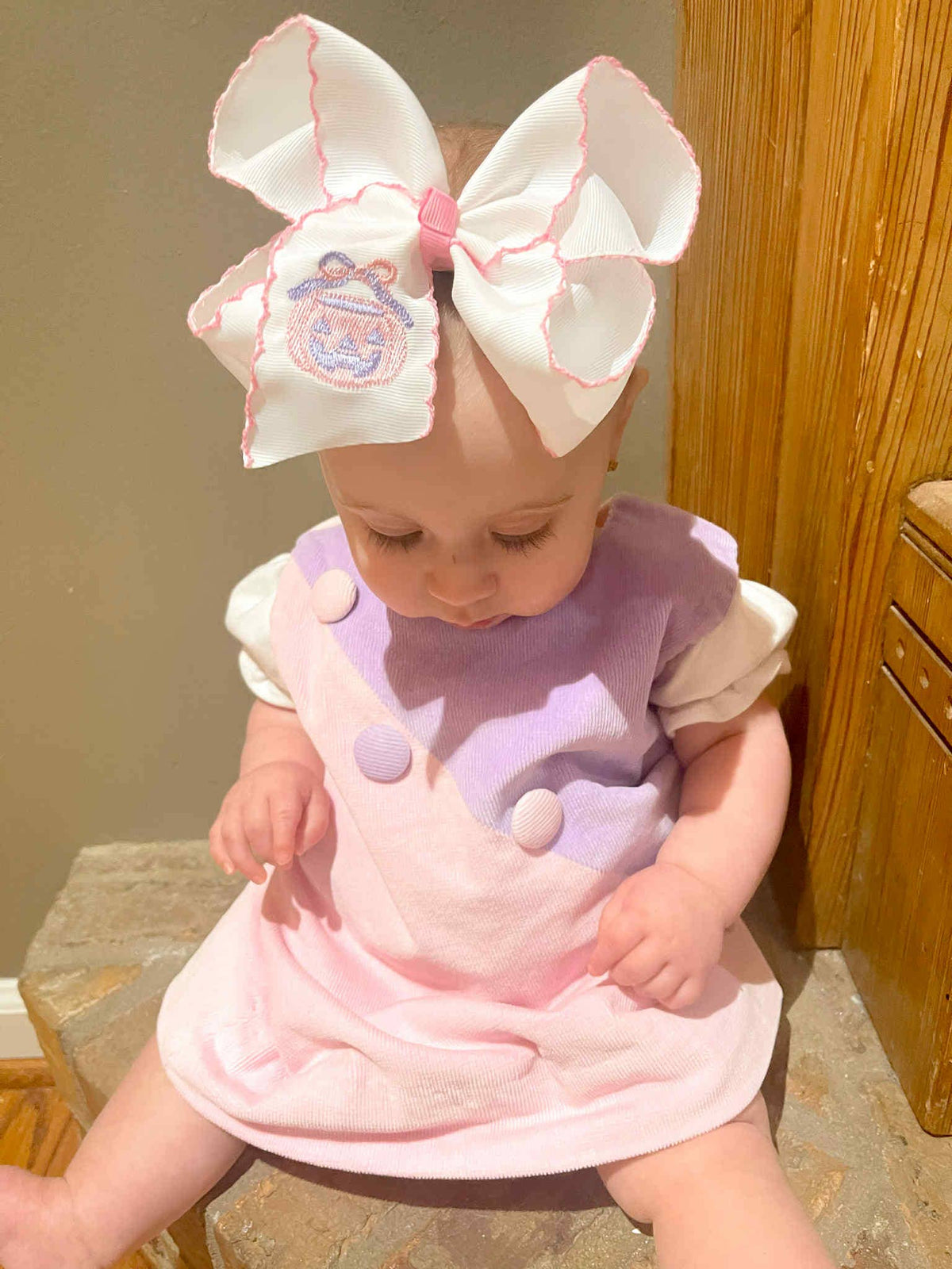 Jack-O- Lantern Halloween Bucket Hair Bow