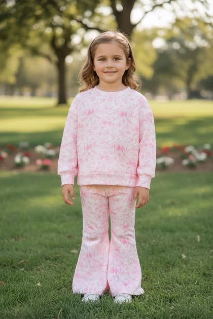 Coquette bow printed two piece set.